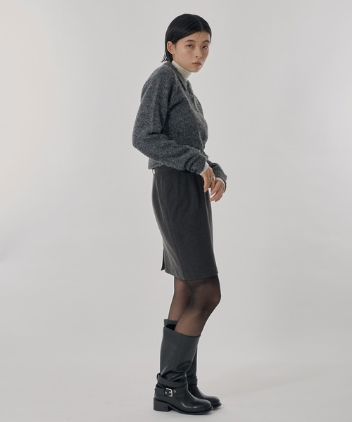 Perushu（ペルーシュ）の「ウールタッチストレートミニスカート（スカート・レディース・ライトグレー/ライトブラウン/チャコールグレー・SMALL/MEDIUM）」の13枚目の写真