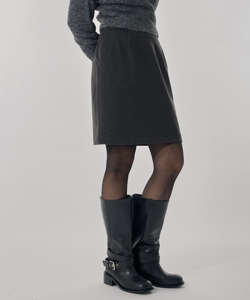 Perushu（ペルーシュ）の「ウールタッチストレートミニスカート（スカート・レディース・ライトグレー/ライトブラウン/チャコールグレー・SMALL/MEDIUM）」の8枚目の写真