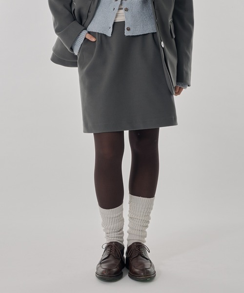 Perushu（ペルーシュ）の「ウールタッチストレートミニスカート（スカート・レディース・ライトグレー/ライトブラウン/チャコールグレー・SMALL/MEDIUM）」の5枚目の写真