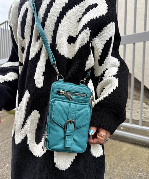 RODEO CROWNS WIDE BOWL（ロデオクラウンズワイドボウル）の「ウォレットショルダー（ショルダーバッグ・レディース・ブラック/グリーン系その他/ライム・FREE）」の3枚目の写真