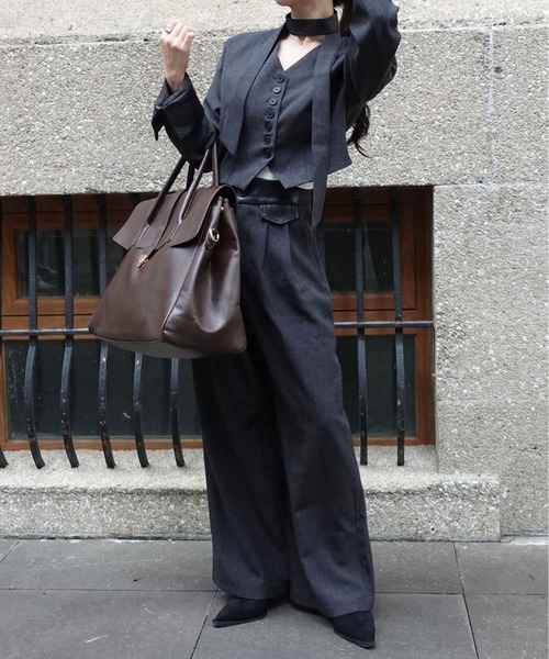 unnu(ユヌ)の「フラップPUラージボストン(ボストンバッグ・レディース・ブラック/ブラウン・F)」の10枚目の写真