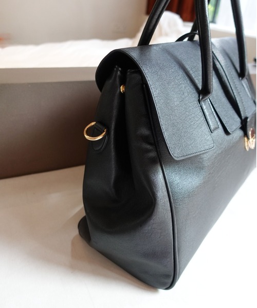 unnu(ユヌ)の「フラップPUラージボストン(ボストンバッグ・レディース・ブラック/ブラウン・F)」の16枚目の写真