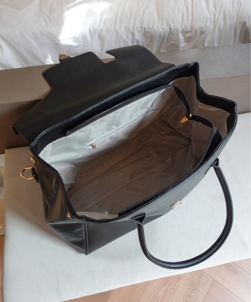 フラップPUラージボストン（ボストンバッグ）｜unnu（ユヌ）の