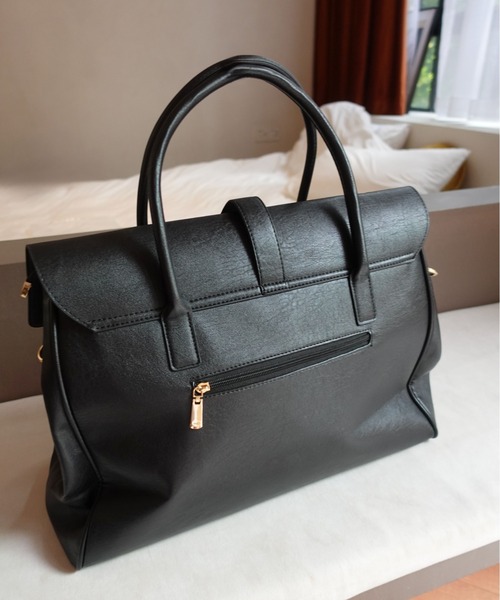 unnu(ユヌ)の「フラップPUラージボストン(ボストンバッグ・レディース・ブラック/ブラウン・F)」の18枚目の写真