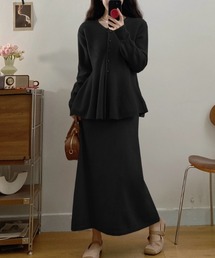 Diosfront | ペプラムフレアニットカーディガンセットアップ(セットアップ)