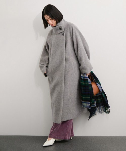 le cercle ADAM ET ROPE'(ルセルクルアダムエロペ)の「尾州スタンドカラーロングコート(その他アウター・レディース・グレー/ブラック/グレー系その他/ベージュ系その他2・FREE)」の11枚目の写真