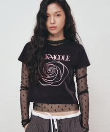 ROSE SIGNATURE CROP TOP_BLACK PINK