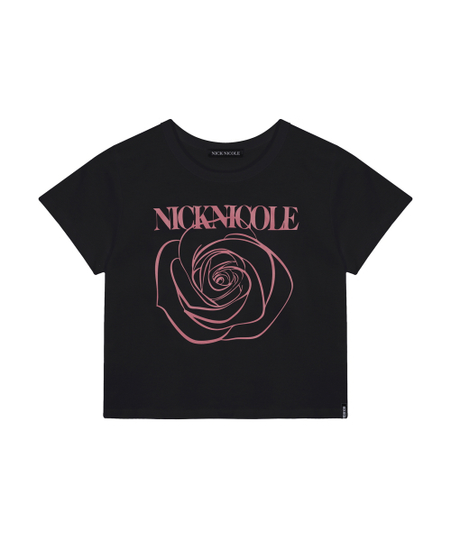 NICK&NICOLE(ニックアンドニコール)の「ROSE SIGNATURE CROP TOP_BLACK PINK(Tシャツ/カットソー・レディース・その他・FREE)」の4枚目の写真