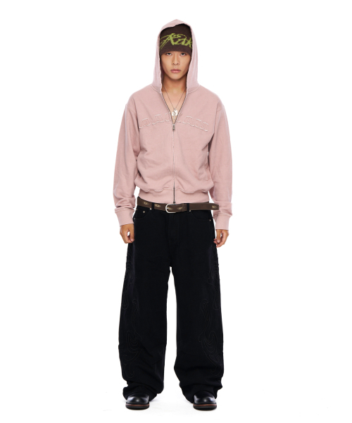 AAKAM（アーカム）の「Logo Patch Zip-Up Hoodie (Pink)（パーカー・レディース・その他・2/1）」の10枚目の写真