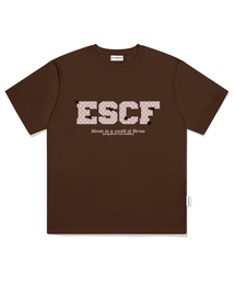 ドットスターブloomプリントオーバーサイズ半袖Tシャツブラウン