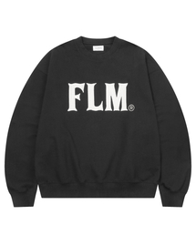 F.ILLUMINATE（フィルミネイト）の「FLM スティッチロゴスウェットシャツ-ブラック（スウェット）」