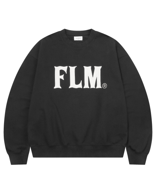 F.ILLUMINATE(フィルミネイト)の「FLM スティッチロゴスウェットシャツ-ブラック(スウェット・メンズ・その他・SMALL/MEDIUM/LARGE)」の1枚目の写真