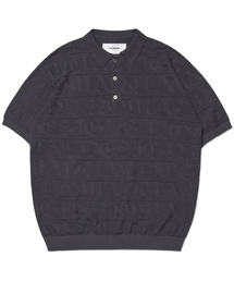 NOMANUAL（NOMANUAL）の「JACQUARD POLO SHIRT - CHARCOAL（ニット/セーター・メンズ）」