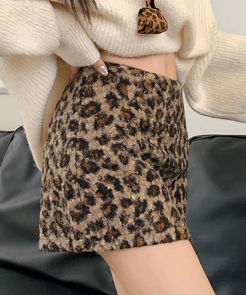Vipoa(ヴィポア)の「Leopard Terry Mini Skirt(スカート・レディース・グレー/ブラウン・FREE)」の14枚目の写真
