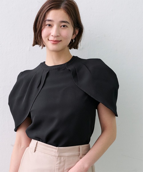 UR'S（ユアーズ）の「チューリップスリーブブラウス（シャツ/ブラウス・レディース・ブラック/ホワイト/ブルー/ピンク/ベージュ・L/M/S）」の15枚目の写真