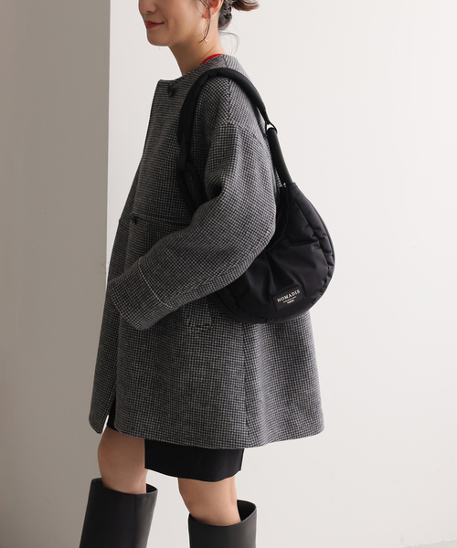 追加2》スーパー140ビーバーノーカラーミドルコート（ノーカラーコート