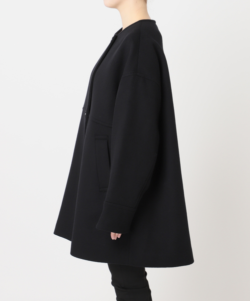 JOURNAL STANDARD（ジャーナルスタンダード）の「《追加2》スーパー140ビーバーノーカラーミドルコート（ノーカラーコート・レディース・ブラックミックス/ブラウン/グリーン/ブラック・36/38）」の14枚目の写真