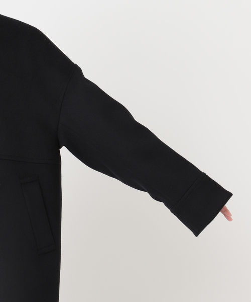 JOURNAL STANDARD（ジャーナルスタンダード）の「《追加2》スーパー140ビーバーノーカラーミドルコート（ノーカラーコート・レディース・ブラックミックス/ブラウン/グリーン/ブラック・36/38）」の17枚目の写真