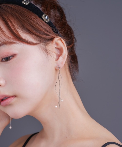 Os accessory（オズアクセサリー）の「Os　-オズ-　【金属アレルギー対応】パールボールチェーンピアス（ピアス（両耳用）・レディース・ゴールド/シルバー・ONE SIZE）」の22枚目の写真