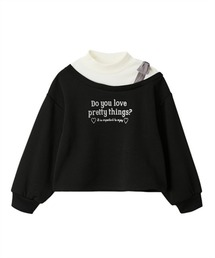 QUNTSTYLE（キュントスタイル）の「裏ベロアワンショルレイヤードトレーナー（スウェット・キッズ）」