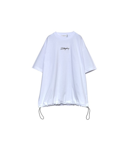INTERPLAY（インタープレイ）の「【INTERPLAY】Script EMB. LOGO S/S ドローコードTee（Tシャツ/カットソー・メンズ・ホワイト/ブラック・LARGE）」の2枚目の写真