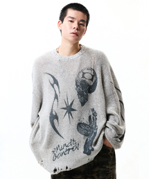 CRITIC（クリティック）の「CRITIC CHAOS DAMAGE KNIT GREY（ニット/セーター）」