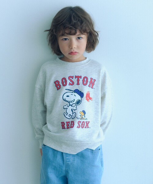 green label relaxing（グリーンレーベルリラクシング）の「＜PEANUTS＞コラボレーション MLB 裏毛 スウェット /トレーナー / キッズ  100cm-130cm（スウェット・キッズ・ライトグレー/ダークブラウン/ネイビー・110cm/130cm/100cm/120cm）」の2枚目の写真
