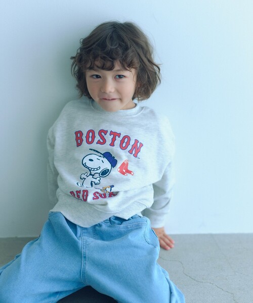 green label relaxing（グリーンレーベルリラクシング）の「＜PEANUTS＞コラボレーション MLB 裏毛 スウェット /トレーナー / キッズ  100cm-130cm（スウェット・キッズ・ライトグレー/ダークブラウン/ネイビー・110cm/130cm/100cm/120cm）」の9枚目の写真