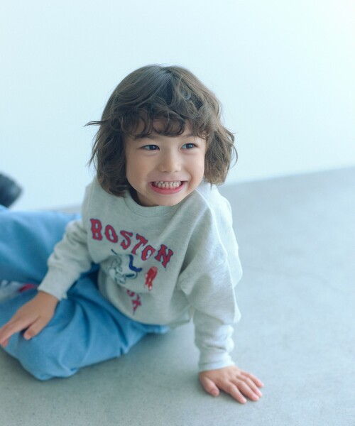 green label relaxing（グリーンレーベルリラクシング）の「＜PEANUTS＞コラボレーション MLB 裏毛 スウェット /トレーナー / キッズ  100cm-130cm（スウェット・キッズ・ライトグレー/ダークブラウン/ネイビー・110cm/130cm/100cm/120cm）」の4枚目の写真