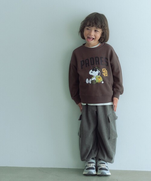 green label relaxing（グリーンレーベルリラクシング）の「＜PEANUTS＞コラボレーション MLB 裏毛 スウェット /トレーナー / キッズ  100cm-130cm（スウェット・キッズ・ライトグレー/ダークブラウン/ネイビー・110cm/130cm/100cm/120cm）」の22枚目の写真