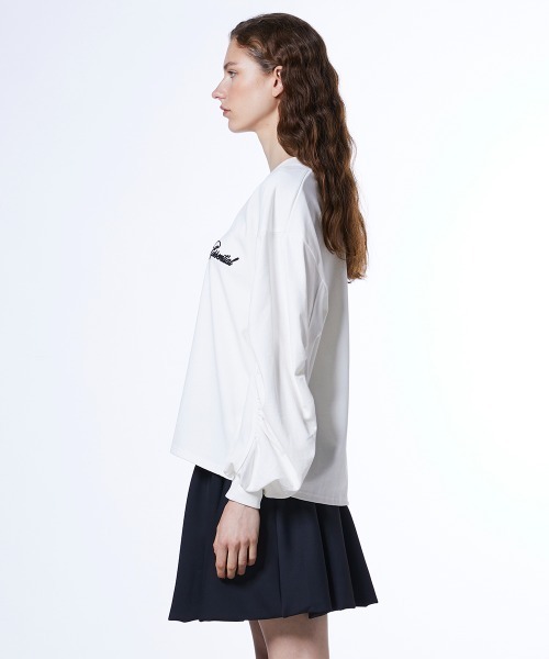 DOUBLE STANDARD CLOTHING(ダブルスタンダードクロージング)の「コットン天竺 ギャザートップス(スウェット・レディース・オフホワイト/ベージュ・FREE)」の6枚目の写真