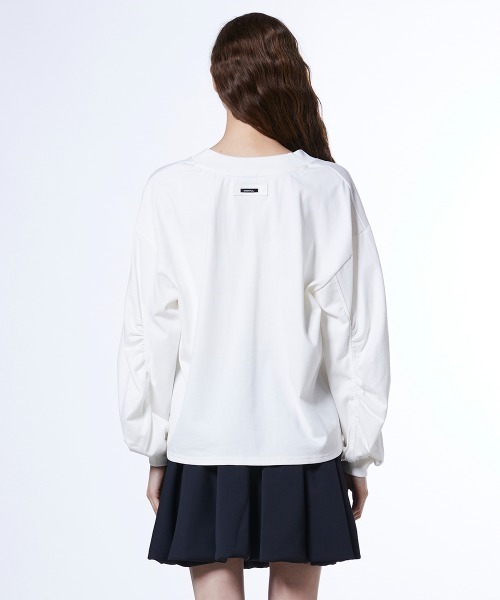 DOUBLE STANDARD CLOTHING(ダブルスタンダードクロージング)の「コットン天竺 ギャザートップス(スウェット・レディース・オフホワイト/ベージュ・FREE)」の7枚目の写真