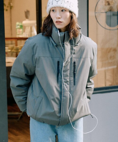 セール】【ユニセックス】防風/中綿/2WAYウォーマーパファーブルゾン