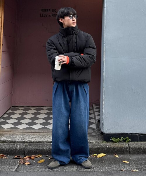 ユニセックス】防風/中綿/2WAYウォーマーパファーブルゾン（ダウン