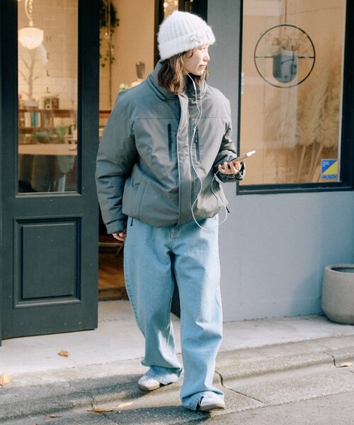 セール】【ユニセックス】防風/中綿/2WAYウォーマーパファーブルゾン