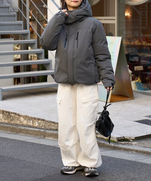 セール】【ユニセックス】防風/中綿/2WAYウォーマーパファーブルゾン