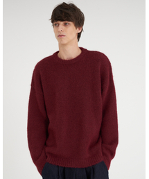 TENER（テネル）の「TN ヘアリー テクスチャー ルーズフィット ニット レッド（ニット/セーター）」