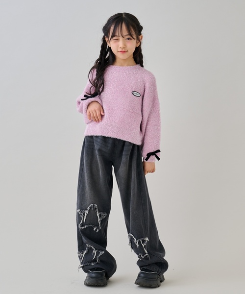 by LOVEiT（バイラビット）の「スターパッチデニムパンツ（デニムパンツ・キッズ・ブラック/ブルー・140cm/160cm/120cm/130cm/150cm）」の3枚目の写真