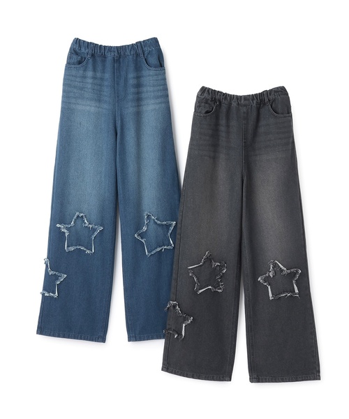 by LOVEiT（バイラビット）の「スターパッチデニムパンツ（デニムパンツ・キッズ・ブラック/ブルー・140cm/160cm/120cm/130cm/150cm）」の5枚目の写真