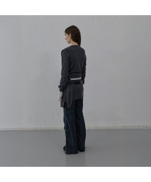 LCDC TM(エルシーディーシーティーエム)の「TIED DETAIL LAYERED KNIT SKIRT (MELANGE GREY)(ニット/セーター・レディース・その他・SMALL/MEDIUM)」の5枚目の写真