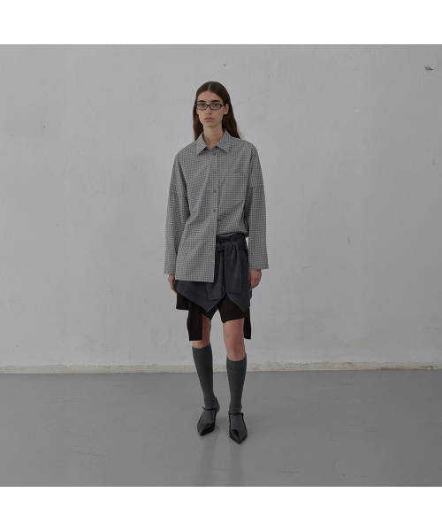 LCDC TM(エルシーディーシーティーエム)の「TIED DETAIL LAYERED KNIT SKIRT (MELANGE GREY)(ニット/セーター・レディース・その他・SMALL/MEDIUM)」の6枚目の写真