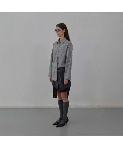 LCDC TM(エルシーディーシーティーエム)の「TIED DETAIL LAYERED KNIT SKIRT (MELANGE GREY)(ニット/セーター・レディース・その他・SMALL/MEDIUM)」の7枚目の写真