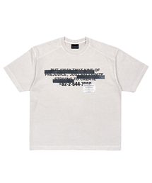 ビビディヒドゥンスローガンピグメント半袖Tシャツ(サンド)
