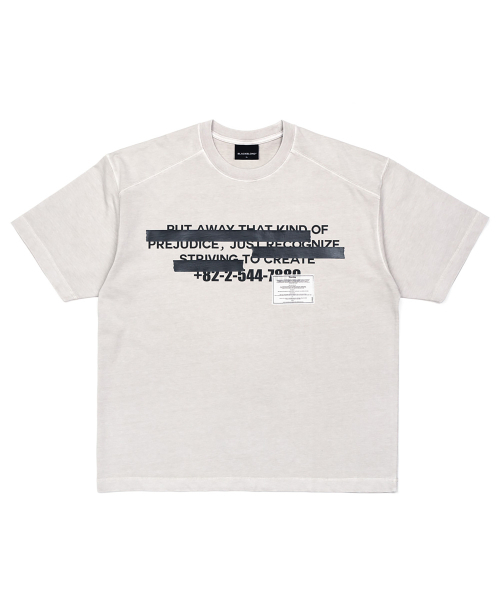 BLACK BLOND(ブラック ブロンド)の「ビビディヒドゥンスローガンピグメント半袖Tシャツ(サンド)(Tシャツ/カットソー・レディース・その他・MEDIUM/LARGE/X-LARGE)」の1枚目の写真