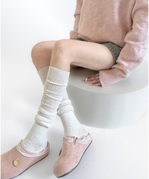 leune（ルネ）の「リブ切り替えルーズニーハイソックス（ソックス/靴下）」