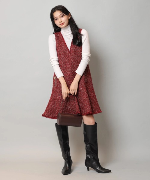 Apuweiser-riche　ラップツイードジャンスカ　新品タグ付き Apuweiser-riche（アプワイザーリッシェ）の「ラップツイード