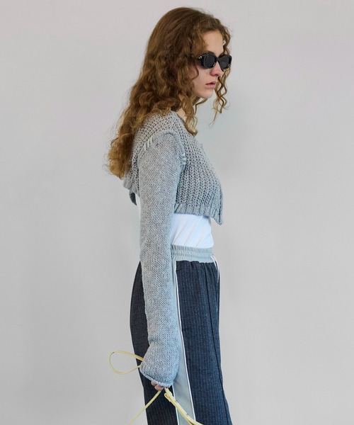 MAISON SPECIAL(メゾンスペシャル)の「Zip Short Cardigan with Babouche Collar/バブーシュカ付ジップショートカーディガン(カーディガン/ボレロ・レディース・グリーン/オレンジ/グレー/ブラック・FREE)」の15枚目の写真