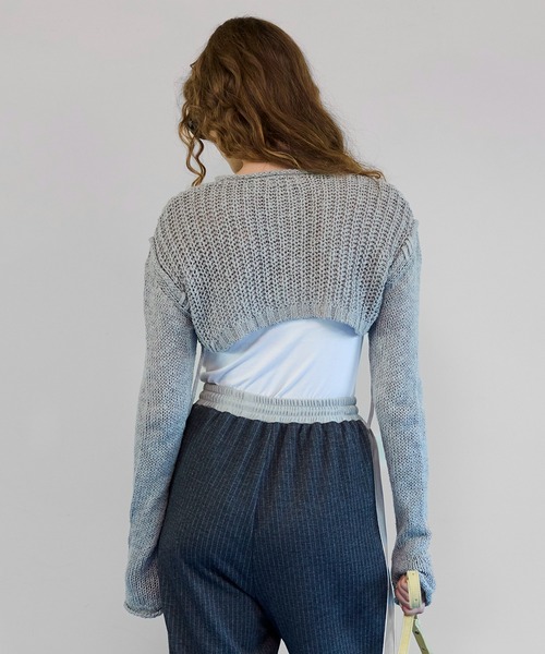 MAISON SPECIAL(メゾンスペシャル)の「Zip Short Cardigan with Babouche Collar/バブーシュカ付ジップショートカーディガン(カーディガン/ボレロ・レディース・グリーン/オレンジ/グレー/ブラック・FREE)」の17枚目の写真