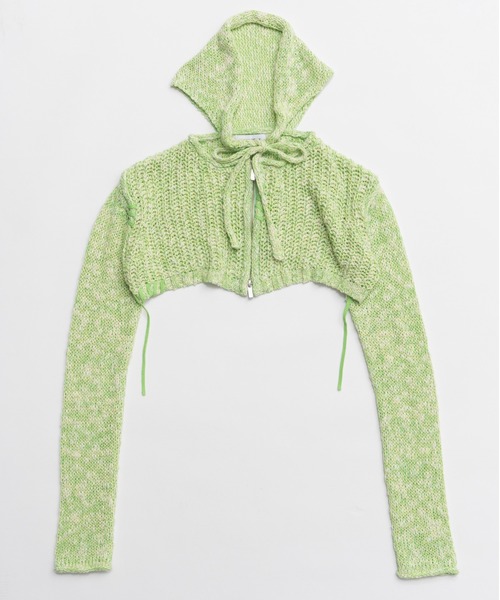 MAISON SPECIAL(メゾンスペシャル)の「Zip Short Cardigan with Babouche Collar/バブーシュカ付ジップショートカーディガン(カーディガン/ボレロ・レディース・グリーン/オレンジ/グレー/ブラック・FREE)」の18枚目の写真