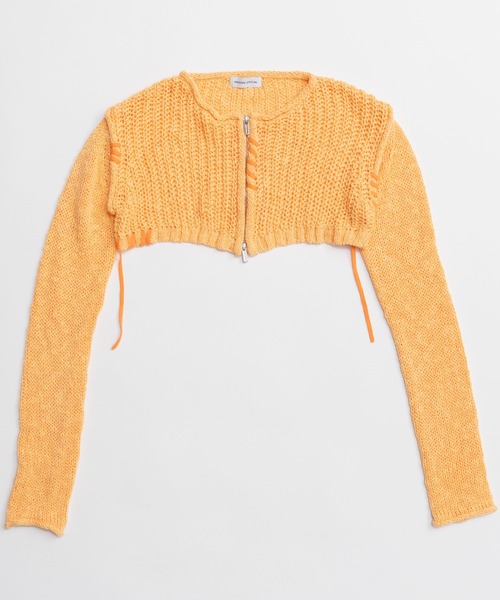 MAISON SPECIAL(メゾンスペシャル)の「Zip Short Cardigan with Babouche Collar/バブーシュカ付ジップショートカーディガン(カーディガン/ボレロ・レディース・グリーン/オレンジ/グレー/ブラック・FREE)」の22枚目の写真